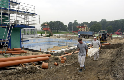 Baustelle Ruhrstadion, Foto: Walter Schernstein