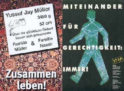 Werbeplakat: Miteinander für Gerechtigkeit