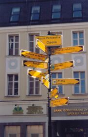 Partnerstädteschild in Oppeln