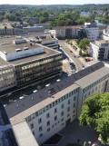 Ehemaliges Kaufhofgebäude: Ansicht vom Rathausturm auf Parkhaus - Quelle/Autor: Volker Wiebels