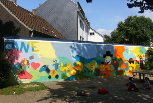 Graffiti-Event auf dem Spielplatz an der Charlottenstraße in Eppinghofen 