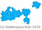 Karte der Städteregion Ruhr 2030: Informationen zum Wohnungsmarktbericht und zum Masterplanprozess der Städteregion Ruhr. 