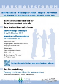 Titelblatt des Flyers zum Haushaltsforum 2012