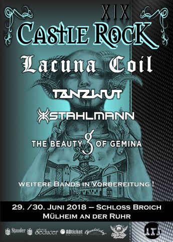Castle Rock 18 mit Lacuna Coil, Stahlmann, The Beauty Of Gemina, Tanzwut u. v. a. 