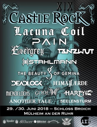 Flyer, Castle Rock XIX am 29. und 30. Juni 2018 in Mülheim an der Ruhr, Schlo Broich - Michael Bohnes Flyer, Castle Rock XIX am 29. und 30. Juni 2018 in Mülheim an der Ruhr, Schlo Broich - Michael Bohnes