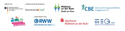 Logoblock für das Bundesprogramm Demokratie Leben 2023 Partnerschaft für Demokratie Mülheim an der Ruhr (PfD) - Dennis Wattenberg