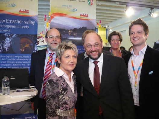 OB Dagmar Mühlenfeld mit Martin Schulz (Präsident des Europäischen Parlaments)