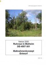 Titelblatt des Maßnahmenkonzepts für das FFH-Gebiet Ruhraue in Mülheim