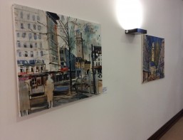 Die Mülheimer Künstlerin Ursula Vehar stellt im Historischen Rathaus aus. Hier ihre Bilder zur Innenstadt.