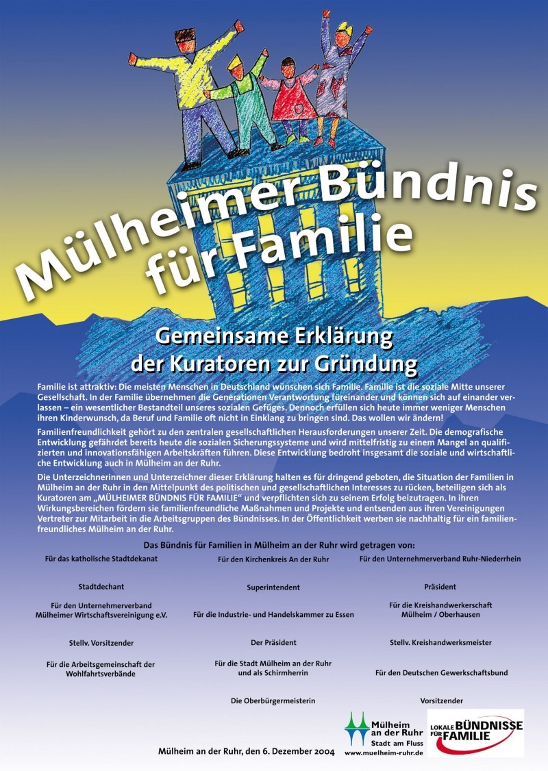 Mülheimer Bündnis für Familie - Gemeinsame Erklärung der Kuratoren zur Gründung