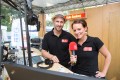 Lina Artz und Stefan Falkenberg von Radio Mülheim berichteten am Eröffnungstag live vom Kulinarischen Treff. - Quelle/Autor: MST GmbH/lokomotiv.de