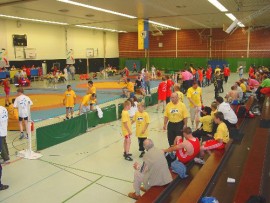 Ringen in der Sporthalle Boverstraße im Rahmen der Ruhrolympiade. Quelle/Autor: Mülheimer SportService Ringen in der Sporthalle Boverstraße im Rahmen der Ruhrolympiade