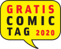 Logo mit Sprechblase zum Gratis Comic Tag 2020 in der Stadtbibliothek - Stadtbibliothek
