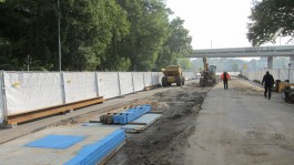 Foto vom aktuellen Baufortschritt zu Verlegung und Teilrenaturierung des Rumbachs - Beginn zweiter Bauabschnitt