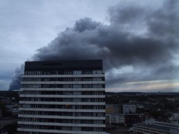 Foto der Rauchwolke aus dem Technischen Rathaus.