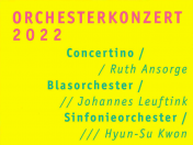 Das Bild zeigt einen Ausschnitt vom Flyer zum Orchesterkonzert der Musikschule am 12. Juni 2022 in der Stadthalle.