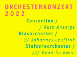 Das Bild zeigt einen Ausschnitt vom Flyer zum Orchesterkonzert der Musikschule am 12. Juni 2022 in der Stadthalle.
