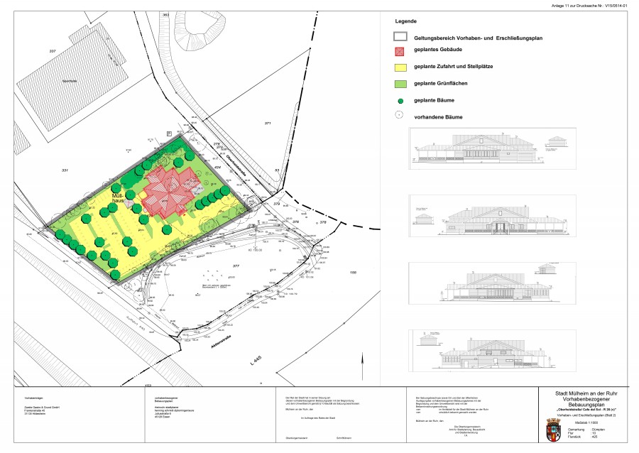 Vorhaben- und Erschließungsplan zum vorhabenbezogenen Bebauungsplan Oberheidstraße/Cafe del Sol - R 26(v)