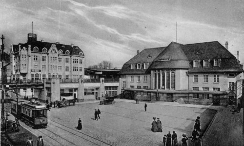 Postkartenansicht des heutigen Hauptbahnhofes (damals Bahnhof Mülheim-Eppinghofen)