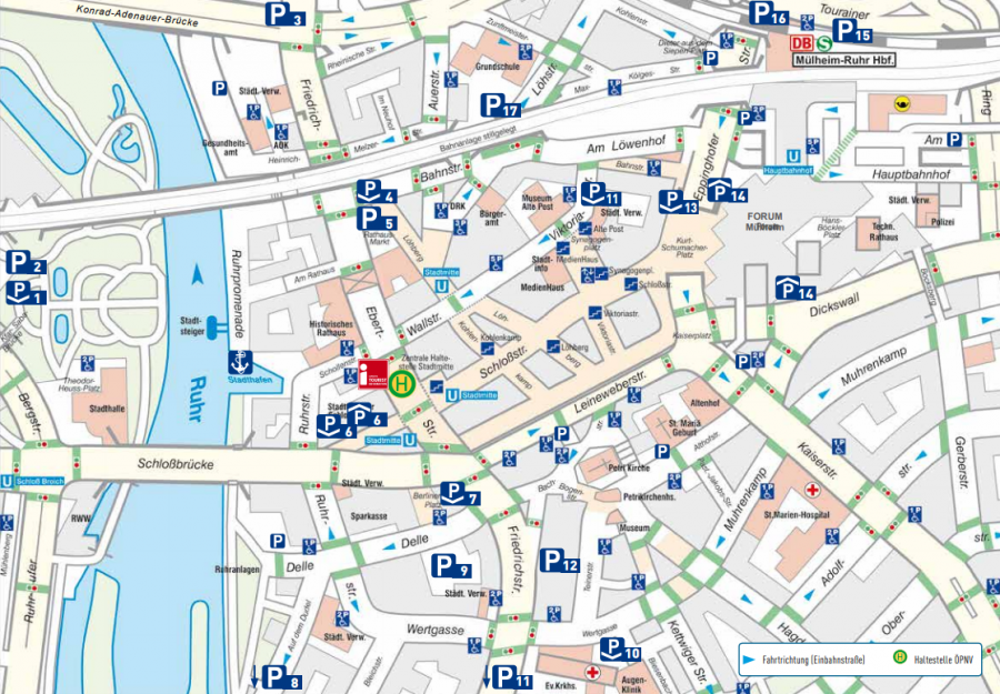 Faltblatt Parken in der City: Kartenausschnitt - MST