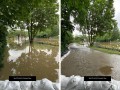 Die Fotos zeigen verschiedene Aufnahmen der vom Hochwasser betroffenen Bereiche im Mülheimer Stadtgebiet. Hier Ruhranlagen. - Quelle/Autor: Sarah Sternol