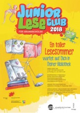 Plakat zum JuniorLeseClub (JLC) 2018 in der Stadtbibliothek im MedienHaus - Stadtbibliothek im MedienHaus