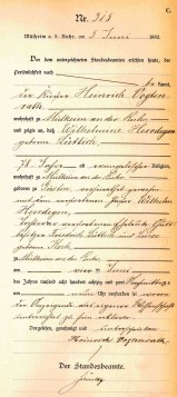 Sterbeurkunde des Standesamtes (1882) aus den Beständen des Stadtarchivs Mülheim an der Ruhr - Stadtarchiv