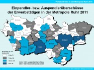 Einpendler- und Auspendlerüberschüsse der Erwerbstätigen in der Metropole Ruhr
