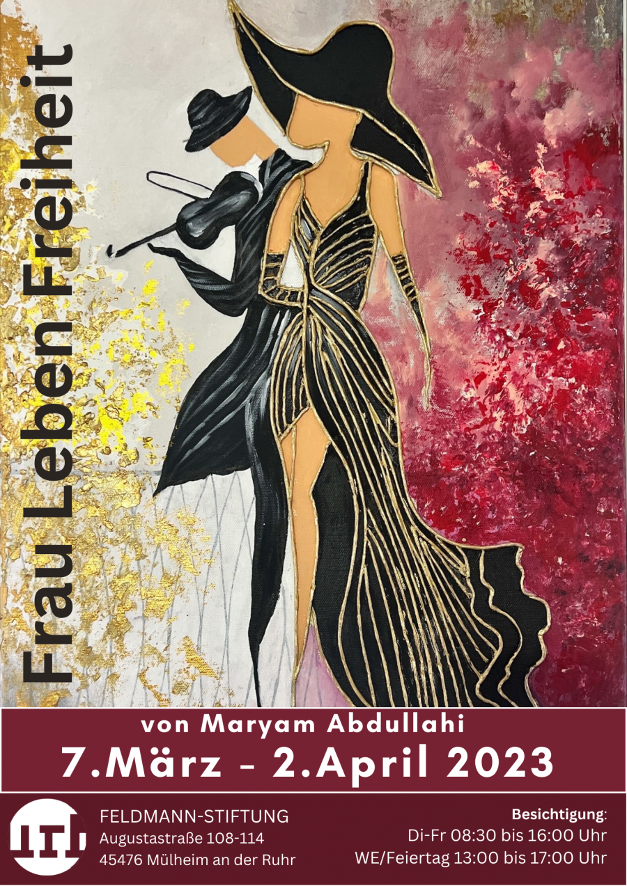 Kunstausstellung von Maryam Abdullahi vom 07.03. bis 02.04.2023 in der Begegnungsstätte Feldmann-Stiftung - Begegnungsstätte Feldmann-Stiftung