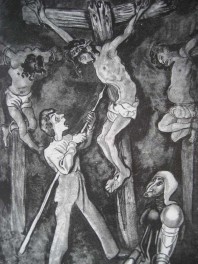 Blatt 55 aus Otto Pankoks Passion: Der Lanzenstich (1934)