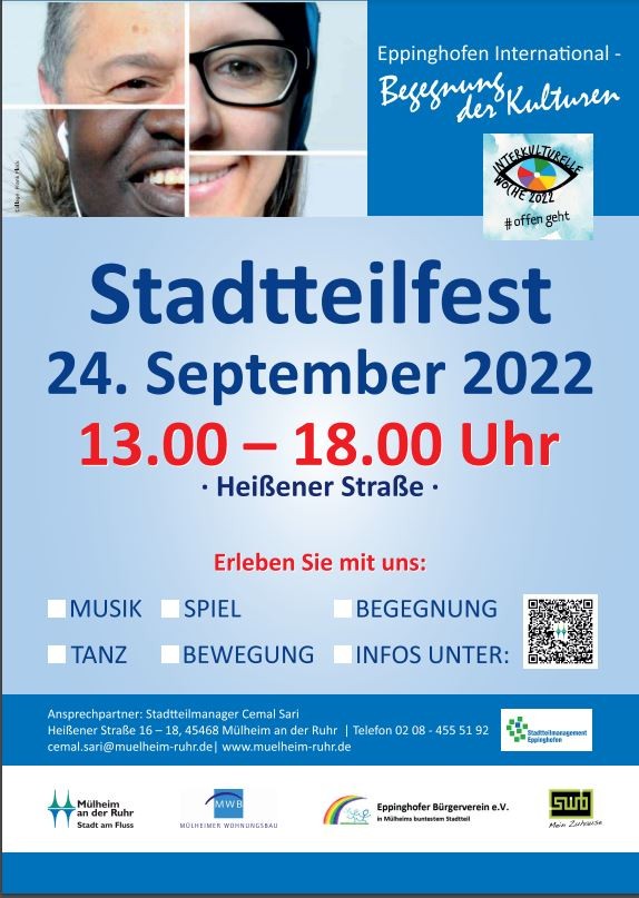 Flyer zum Stadtteilfest Eppinghofen International - Begegnung der Kulturen am 24.09.2022 - Cemal Sari (Stadtteilmanagement Eppinghofen)