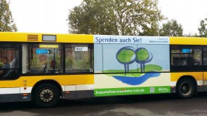 MVG-Bus wirbt für Spendenaktion Neue Bäume für Mülheim