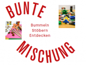 Ausschnitt der Vorderseite der Einladungskarte zur Ausstellung Bunte Mischung im Kunstmuseum Mülheim an der Ruhr.