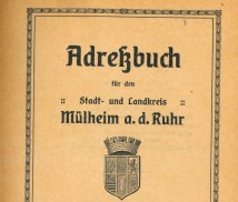 Titelblatt eines Mülheimer Adressbuchs aus den Beständen des Stadtarchivs - Stadtarchiv