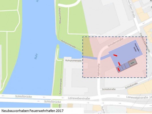 Aprilscherz: Plan zum Neubauvorhaben zum Mülheimer Feuerwehrhafen