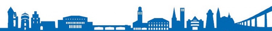 Grafische Darstellung der Skyline der Stadt Mülheim an der Ruhr - Quelle: Mülheimer Stadtmarketing und Tourismus GmbH (MST)