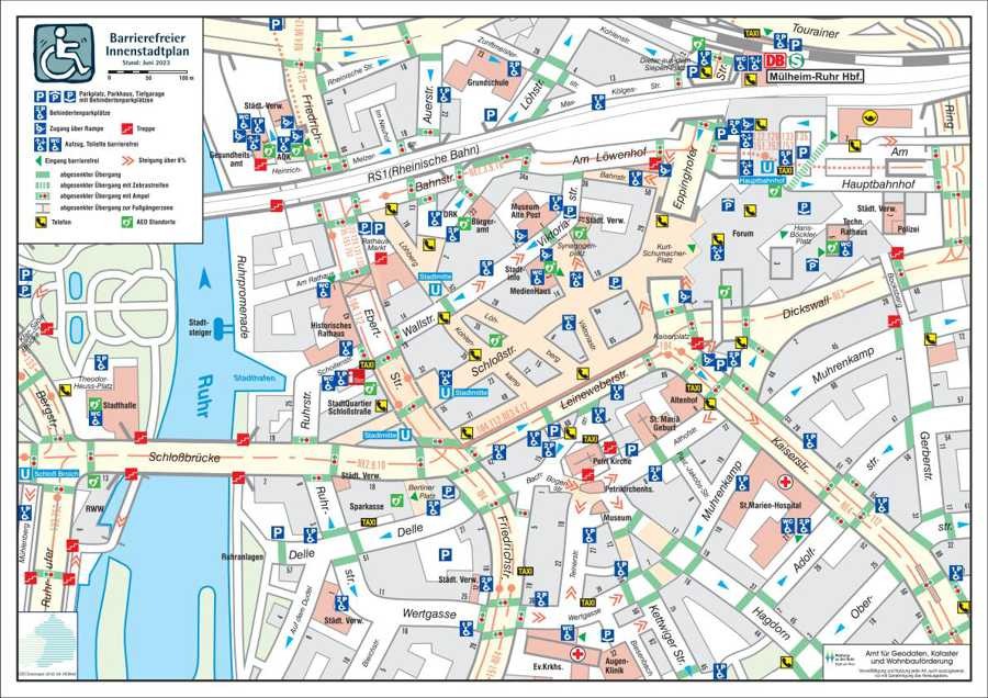 Vorschaubild Barrierefreier Innenstadtplan, Stand Juni 2023 - Amt 62 / Carola Hartung