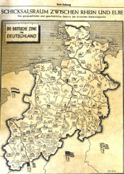 Deutschland, aufgeteilt unter den vier alliierten Siegermächten Großbritannien, Frankreich, den USA und der Sowjetunion: hier zu sehen ist die britische Besatzungszone. Dort befand sich auch Mülheim an der Ruhr. - Quelle/Autor: Stadtarchiv