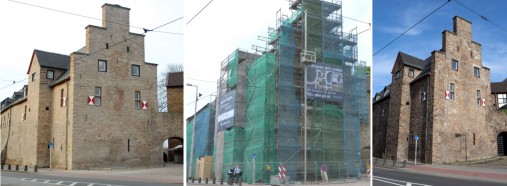 Bereits die bald weitgehend abgeschlossene, rund 444.000 Euro teure Sanierung der Fassade an der Straßenfront wird aus dem Denkmalschutz-Sonderprogramm III des Bundes mit 178.000 Euro gefördert