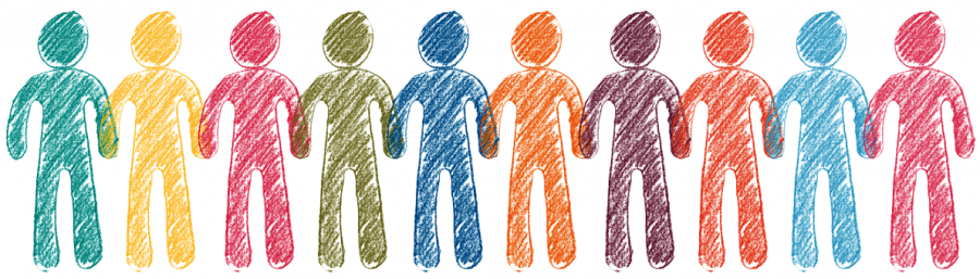 Bunte Menschenkette, Symbol für Stiftungen, gemeinnützige Vereine. - Pixabay
