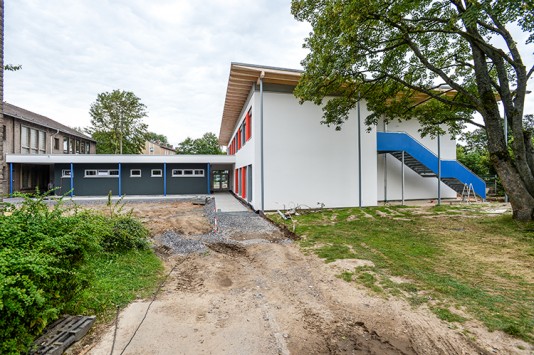 Schule, Schulerweiterung mit Systembauteilen, Innenausbau an der GGS Filchnerstraße, Heimaterde, Heißen 30.07.2014 Foto: Walter Schernstein