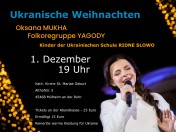 Die bekannte ukrainische Weltmusik-Sängerin Oksana Mukha tritt gemeinsam mit Mitgliedern der Folkloregruppe Yagody bei einem ukrainischen Weihnachtskonzert in Mülheimauf – zusätzlich begleitet von einem Kinderchor der ukrainischen Schule Ridne Slowo. Das Konzert findet am 1. Dezember 2022 um 19 Uhr in der Kirche St. Mariae Geburt statt.