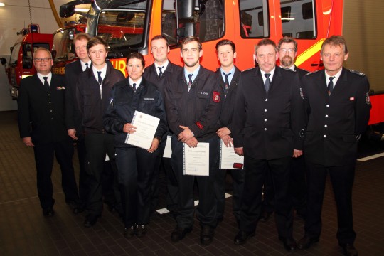 Gruppenfoto von der Jahreshauptversammlung der Freiwilligen Feuerwehr Mülheim 2014.