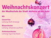 Das Weihnachtskonzert der Musikschule mit dem Concertino, dem Blasorchester, sowie dem Sinfonieorchester findet am 10. Dezember 2022 im Theatersaal der Stadthalle statt.