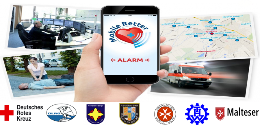 Zur Stärkung der Rettungskette und zur Verbesserung der Überlebenswahrscheinlichkeit bei einem Herz-Kreislauf-Stillstand, wurde in Mülheim an der Ruhr das Smartphone basierte Ersthelfer-Alarmierungssystem Mobile Retter eingeführt. - Feuerwehr Mülheim