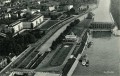 Der Wasserbahnhof aus der Vogelperspektive (vor 1945)