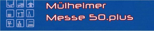 Logo Mülheimer Messe 50.plus: Auch in diesem Jahr veranstaltet die Stadt Mülheim an der Ruhr eine Messe für ältere Arbeitssuchende und will dazu beitragen, dass sich die Chancen für Ältere auf dem Arbeitsmarkt verbessern