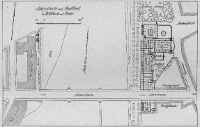 Lageplan des geplanten Stadtbads (um 1910)