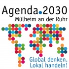 Weltkarte Lokale Agenda 2030 Mülheim an der Ruhr Logo - Stabsstelle Klimaschutz und Klimaanpassung, Agenda 2030