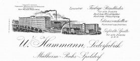 Briefkopf der Lederfabrik Hammannn in Mülheim an der Ruhr (um 1910)